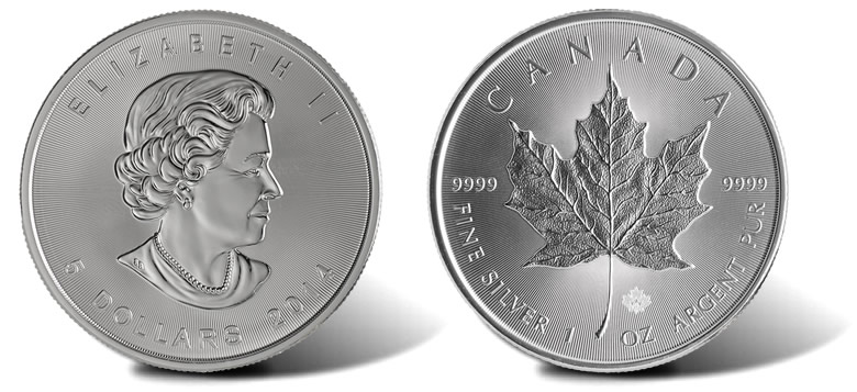 2014 Silver Maple Leaf Front and Back
