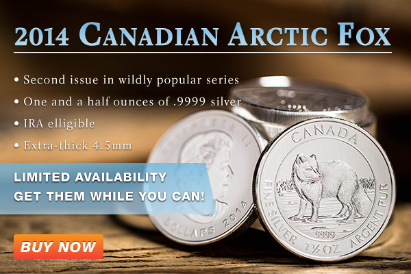 2014 1.5 oz. Silver Arctic Fox Coins