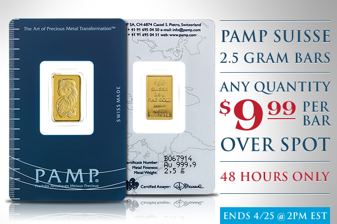 Pamp Suisse 2.5g Gold Bars On Sale!!!