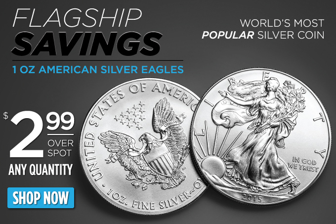 Silver Eagles Just $2.99 Over Spot Per Coin – Any Quantity!