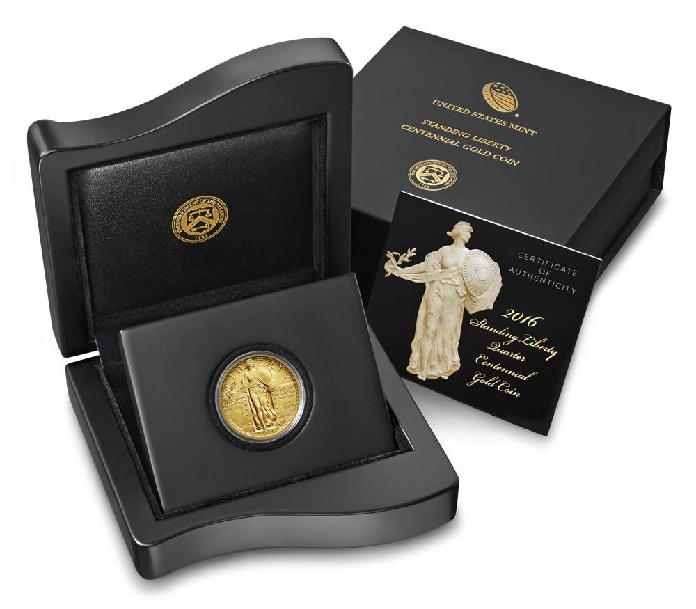 2016-W Gold Standing Liberty Quarters